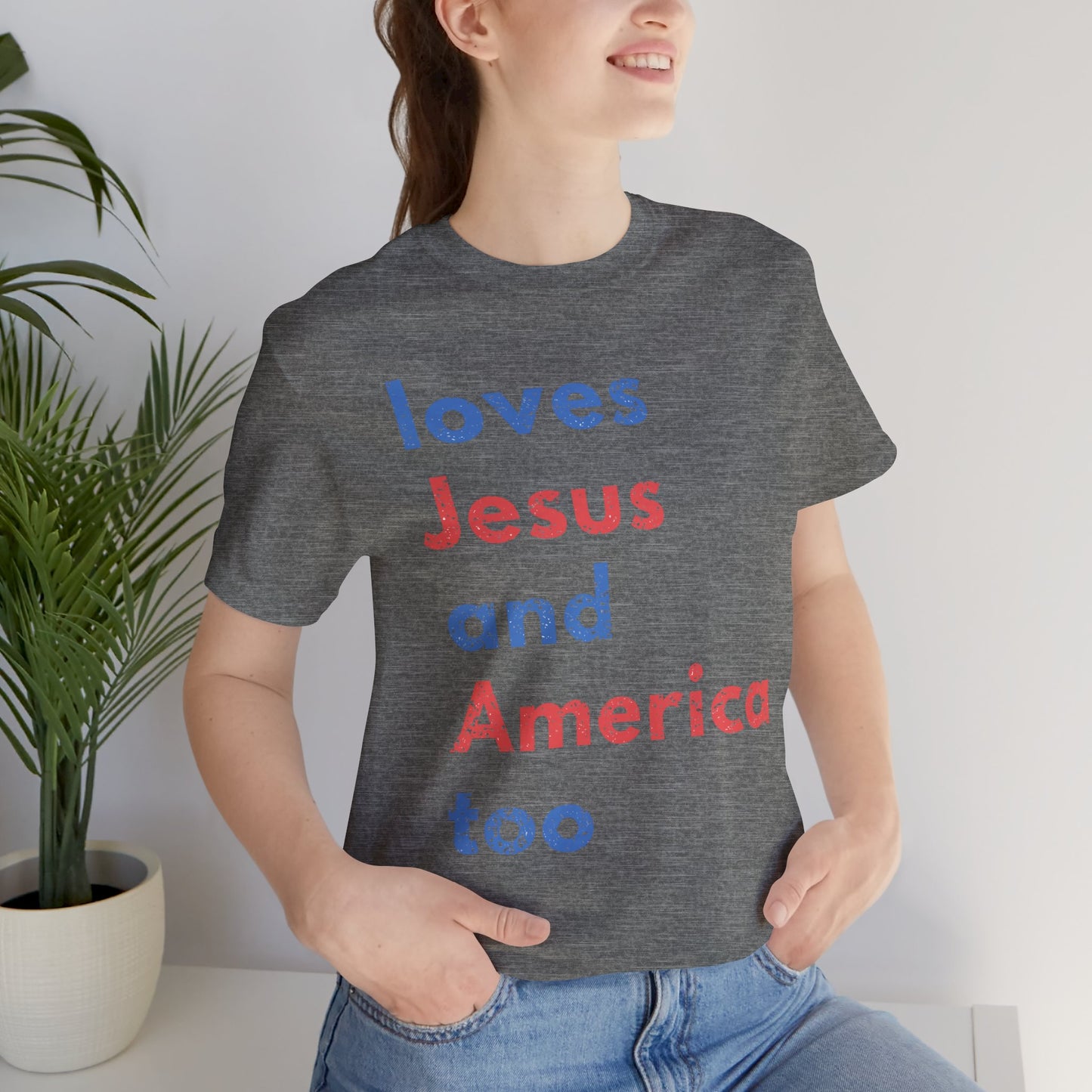 Patriotic Tom Petty Short Sleeve Tee - Deep Heather Unisex Jersey