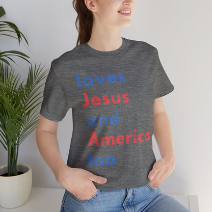 Patriotic Tom Petty Short Sleeve Tee - Deep Heather Unisex Jersey