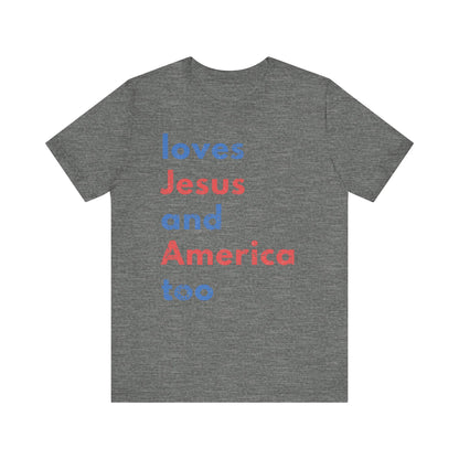 Patriotic Tom Petty Short Sleeve Tee - Deep Heather Unisex Jersey