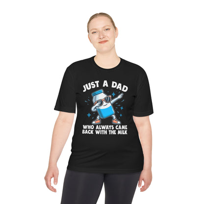 Just a Dad Moisture Wicking Tee, Funny Dad Shirt, Gift for Father's Day, Dad Joke Shirt, Unisex Tee for All Occasions