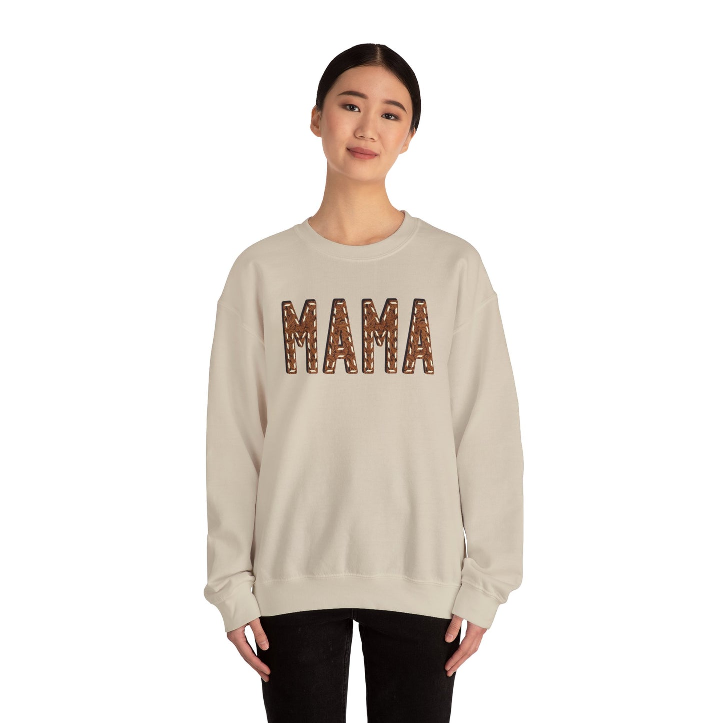 Mama Tooled Leather Crewneck Sweatshirt