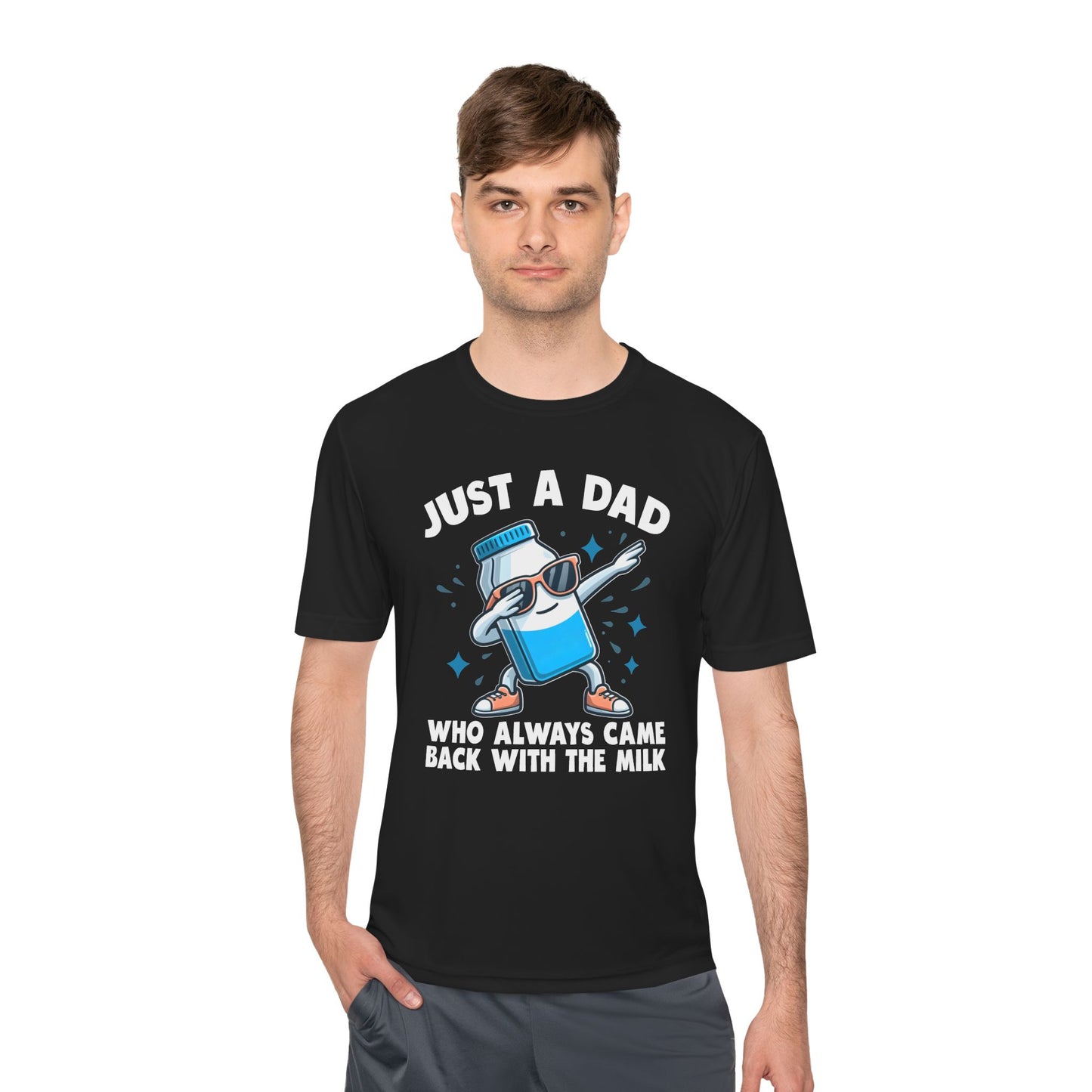 Just a Dad Moisture Wicking Tee, Funny Dad Shirt, Gift for Father's Day, Dad Joke Shirt, Unisex Tee for All Occasions