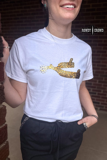 Leopard Spur Tee- WHITE